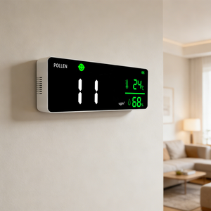 Appareil de comptage du pollen mural avancé avec thermomètre et hygromètre, prévisions précises des allergies, analyse environnementale - Product Image 5