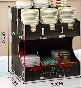 موزع أكواب خشبي بأغطية حامل أكواب TiStm للاستخدام مرة واحدة ومنظم سهل الاستخدام متعدد الأقسام قهوة <span class=keywords><strong>Dr</strong></span> - Product Image 2