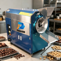 Torréfacteur de café électrique/à gaz Poweradd, machine de traitement du cacao et des noix, motorisé, en acier inoxydable, 220V 3.5kW, installation et nettoyage faciles