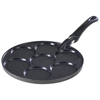 Poêle à Frire Multifonction Antiadhésive pour Gaufres et Mini Crêpes avec Fond Diamètre Motif Smiley Mignon, Compatible Plaques Électriques