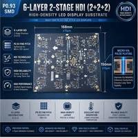 Substrat PCB HDI COB SMD à deux étages économique pour affichage direct Micro LED, applications automobiles, industrielles, IoT et cartes de circuits imprimés pour dispositifs médicaux