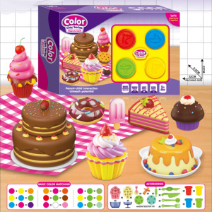 Ensemble de moules à pâte à <span class=keywords><strong>modeler</strong></span> en plastique sur le thème des enfants, motifs de dessins animés, argile à <span class=keywords><strong>modeler</strong></span>, 4 couleurs, jouet éducatif pour la motricité fine et le jeu d'imitation - Product Image 1