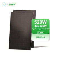 Jinko Panel surya 495W 500W 505W 510W 515W 520W Tiger Neo tipe N Bifacial kaca ganda 500Wp Jinko Panel surya