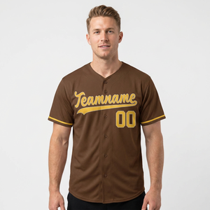 Wholesale Breathable Baseball Softball Jersey Unisex Customized Sublimation Printed Front Short Sleeve Custom Polyester/Cotton - Product Image 1