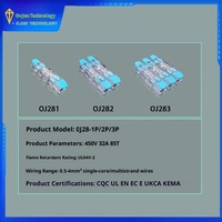 Connecteur de câblage électrique OJ-283 à 3 broches 221, connecteur de bornier rapide breveté aux États-Unis, distributeur agréé