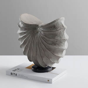 งานฝีมือเรซินรูปเปลือกหอยประดับตกแต่งบ้านสไตล์เรซินย้อนยุคห้องนั่งเล่นตู้เก็บไวน์ทางเข้าที่อ่อนนุ่มของตกแต่งศิลปะเครื่องประดับเปลือกหอยสุดสร้างสรรค์ - Product Image 3