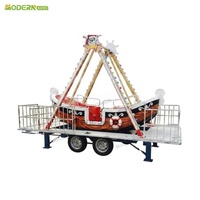Manège mobile mini-navire pirate pour enfants, équipement de divertissement extérieur pour fêtes foraines et carnavals