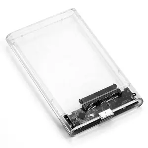 Carcasa de HDD USB3.0/2,0, caja de disco duro SATA SSD, puerto Serial de 2,5 pulgadas, compatible con 4TB, funda externa móvil transparente