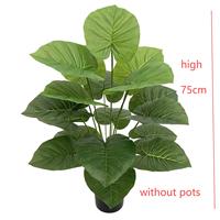18 feuilles artificielles en plastique de Monstera et de bananier pour la décoration intérieure