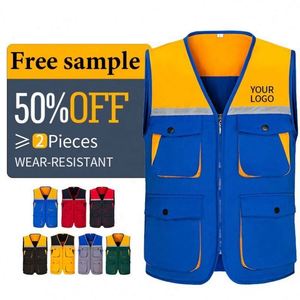 Gilet de travail réfléchissant multi-poches en coton pour homme, gilet multifonction assorti, gilet de travail personnalisé - Product Image 3