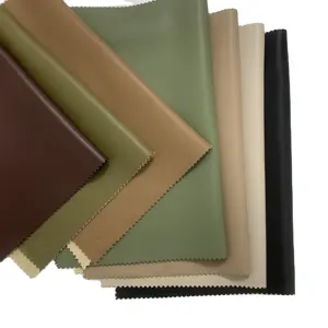 PU artificial synthetic fabric leather suede backing 0.55mm faux leather for jacket coat cloth