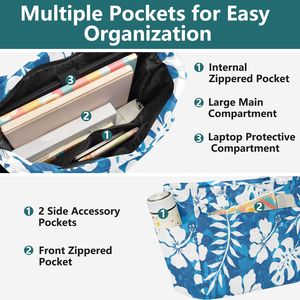 Sac fourre-tout matelassé hawaïen à bandoulière, personnalisable avec logo, en polyester, pour ordinateur portable, avec poches latérales – Vente chaude - Product Image 2