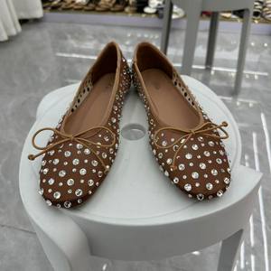 Chaussures plates marron espagnol pour femmes semelle souple nouvel orteil bouche peu profonde arc strass décoration ciel étoilé chaussures <span class=keywords><strong>de</strong></span> <span class=keywords><strong>danse</strong></span> pour l'été - Product Image 2