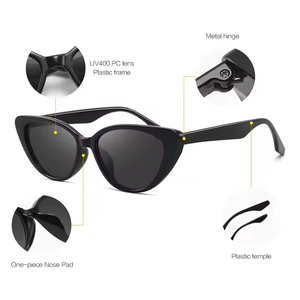Fashionable cat eye sun glasses with simple UV protection and sun shading for men and women affordable high-quality wholesale - Product Image 6