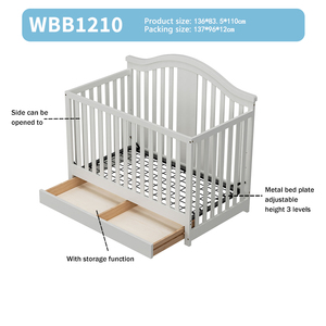 <span class=keywords><strong>Lettino</strong></span> per Bambini in Legno di Pino Neozelandese <span class=keywords><strong>Bianco</strong></span> con Base in Metallo Regolabile, Convertibile in Divano Letto - Product Image 2