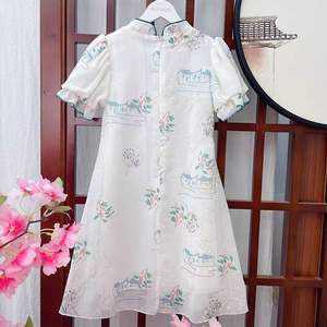 Nuevo Vestido Cheongsam Estilo Retro para Niñas 2025, Vestido <span class=keywords><strong>Qi</strong></span> <span class=keywords><strong>Pao</strong></span> Infantil Dulce Chino sin Mangas con Estampado de Dibujos Animados de Lana - Product Image 5