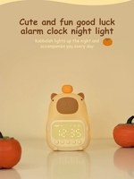Capybara-förmiger Wecker mit Warmem LED-Nachtlicht und Helligkeitsregulierungsfunktion Perfekt für den Täglichen Gebrauch von Kindern
