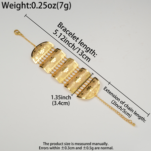 Zeadear SY-H435 Accessoires Bijoux Bracelet Fleur Géométrique en Cuivre Plaqué Or 18 carats pour Femmes Ethniques du Moyen-Orient - Product Image 3