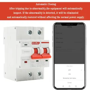 EARU TUYA APP WIFI Disyuntor Temporizador Control remoto por voz Smart Life <span class=keywords><strong>Interruptor</strong></span> inteligente automático EAWMCB-TY - Product Image 4