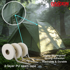 Cinta de sellado de costuras de PU de 2 capas impermeable GAOXIN para ropa impermeable de animales, impermeables, mochilas y tiendas de campaña - Product Image 3