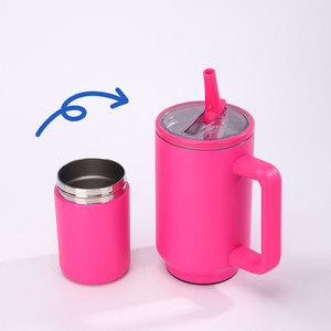 Gobelet isotherme en acier inoxydable de 40 oz, design détachable, se transforme instantanément en 2 tasses, sans BPA, avec paille, gobelet isotherme sous vide de 40 oz. - Product Image 2