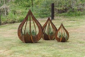 Chainahl — grande <span class=keywords><strong>pot</strong></span> de fleurs en <span class=keywords><strong>acier</strong></span>, sculpture ornementale personnalisée - Product Image 3