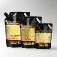 Pochettes souples personnalisées de 1L, 3L, 5L avec bec verseur pour emballage de liquides (lubrifiants, essence, liquide lave-glace)