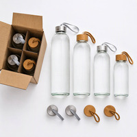 Bouteilles de jus en gros BSCI, bouteilles d'eau sans BPA, réutilisables, en verre, écologiques, bouteilles d'eau en verre personnalisées pour cadeaux