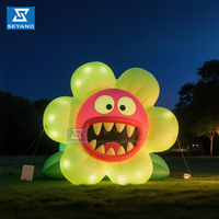 Fleurs gonflables de plantes Piranha, horreur gonflable d'Halloween avec décoration de fête à lumière LED