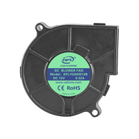 Ventilateur radial électrique industriel Caforre PBT 75mm 75*75*30mm 12V 24V avec moteur 100% cuivre OEM ODM pour imprimante 3D
