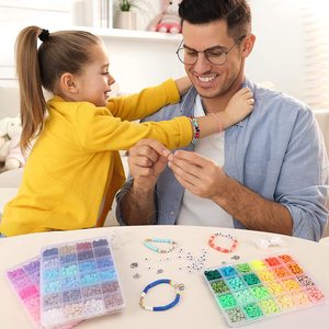 Diy Jewelry Set 72 Colors Polymer Clay Beads Kit For Children Bracelet Making Craft Supplies Rainbow Theme 9000pcs - Product Image 3