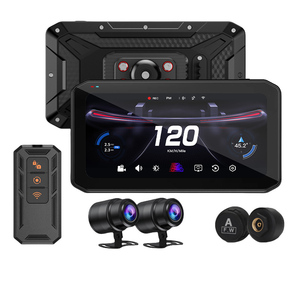 Écran Carplay sans fil 5 pouces pour <span class=keywords><strong>moto</strong></span>, navigateur GPS étanche avec 2 caméras HD, DVR, TPMS, BSD, Karadar <span class=keywords><strong>T7</strong></span> Carplay pour <span class=keywords><strong>moto</strong></span> - Product Image 1