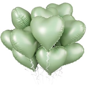 12 Globos de Aluminio Mate en Forma de Corazón, Color Verde Salvia, de 18 Pulgadas, para Decoración de San Valentín, Bodas y Fiestas - Product Image 6