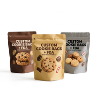 Emballage personnalisé pour biscuits, imprimé numériquement, de qualité alimentaire, mat, résistant à l'humidité, en mylar, refermable avec fermeture éclair, pour bonbons