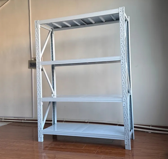 Industrial Mobile Shelving Rack with Wheels 4 Shelves Lockable Casters for Workshop Garage Storage Unit