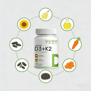 OEM Private Label Vegan Ruwe Ingrediënten 5000iu Vitamine <span class=keywords><strong>D3</strong></span> K2 Softgel Capsules voor Gezondheid Softgel - Product Image 4