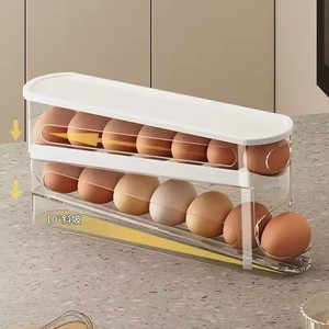 Bilayer Automatic Rolling <b>Egg</b> <b>Storage</b> Box Ladder Style Refrigerator <b>Egg</b> Dispenser Organizer Holder for Efficient <b>Egg</b> Management - Product Image 3