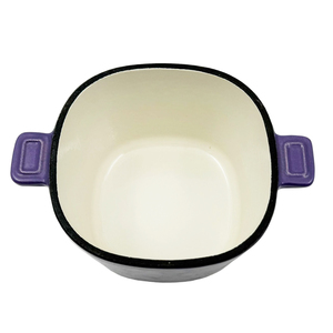 Petite cocotte en fonte émaillée avec couvercle, pot individuel pour la cuisson et la préparation culinaire - Product Image 6