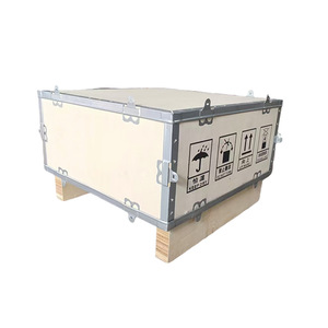 Cajas de exportación de madera contrachapada con bordes de acero para mercancías pesadas, maquinaria, equipos eléctricos, embalaje, desmontaje, logística y transporte - Product Image 1