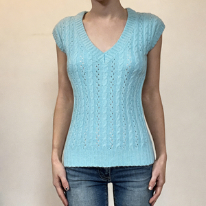 เสื้อเบลาส์แขนกุดคอวีสีพื้นแบบลำลองสำหรับผู้หญิง ระบายอากาศได้ดี เหมาะสำหรับฤดูร้อน - Product Image 1