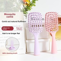 Nouvelle Brosse Coiffante Portable Anti-Moustiques Creuse et Circulaire pour Filles, Volumisante, Massante du Cuir Chevelu, Design Côtelé L-785