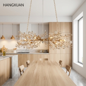 Lustre linéaire Long Fiore en cristal pour escalier, lustre pour salon, villa, lampe suspendue de luxe, <span class=keywords><strong>d</strong></span>écoration intérieure - Product Image 1
