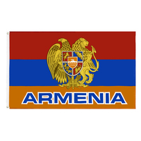 Drapeau personnalisé de l'Armenie, 100% polyester, imprimé recto-verso, 3x5 pieds, pour l'amitié entre les nations américaines et arméniennes