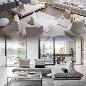 Canapé-lit <span class=keywords><strong>italien</strong></span> en forme de L au design moderne canapés de salon en bois canapé d'angle sectionnel pour la maison meubles de salon - Product Image 4