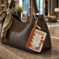 LABON Mini carnet porte-clés personnalisé pour le marché du week-end, format A7, couverture en cuir PU imprimée, pages vierges, avec mousqueton, cadeau, OEM ODM