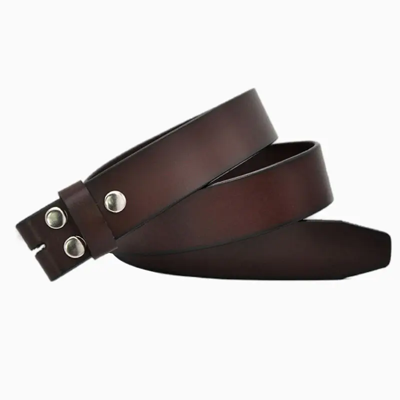100% One-Piece Full Grain Leather Belt Straps with No Slot Hole/Slot Hole/Heavy-Duty 1.5" (38mm) Wide Belt