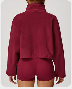 RUIQUWIN femmes automne hiver hauts actifs en gros nouveau coupe-vent veste à glissière col montant cordon pour courir Yoga - Product Image 3