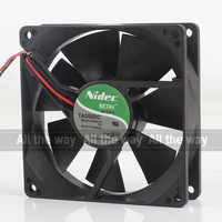 Nidec 5V 24V 48V DC 12V 0.40A AC EC 9025 90X90X25MM 9CM Konverter Frekuensi Bantalan Bola Dua Kawat TA350DC C34422-16 Kipas Pendingin