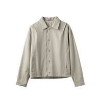 Veste décontractée pour homme en pur coton, coupe ample, vêtement d'extérieur d'hiver respirant, fermeture éclair, 290g, style tendance