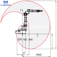 Robot de soudage intelligent à 6 axes CLAWROBOT ABB, contrôleur IRC5, écran tactile FlexPendant, compatible avec le laser, MIG, TIG, multi-processus